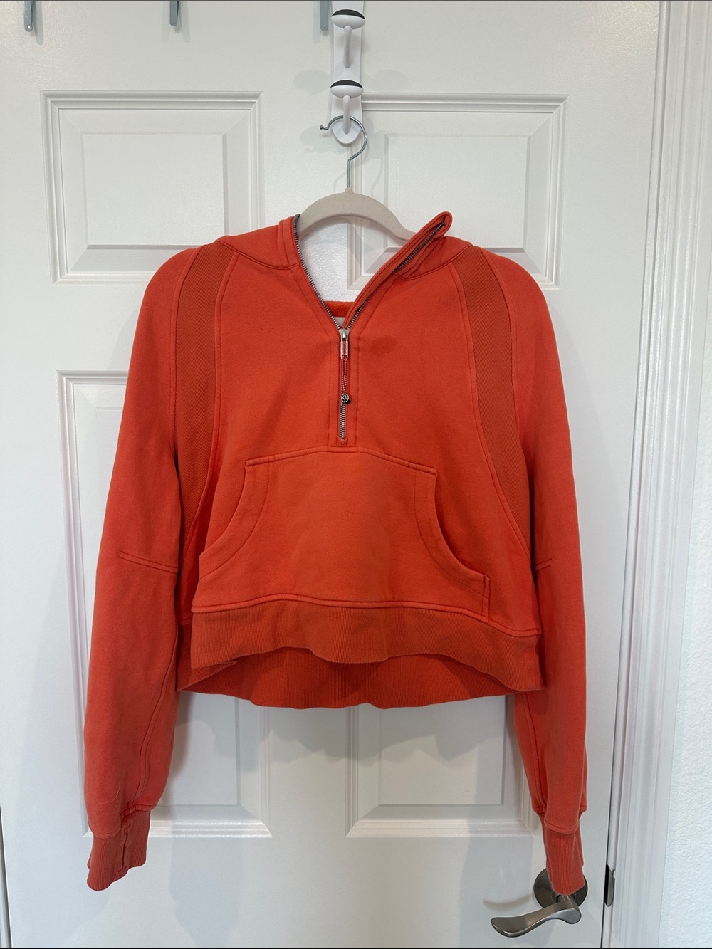 Lulu Lemon Orange Scuba Quarter-Zip Hoodie Sweater